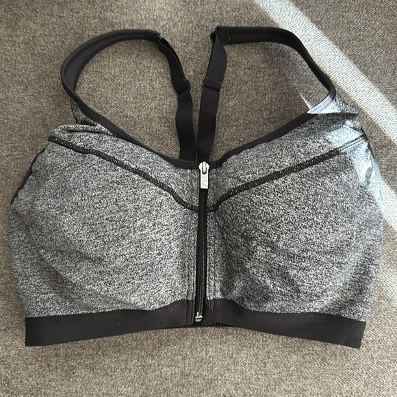 VSX Bombshell Sports Bra - Grey/Black with Front Zip - Picture 3 of 6